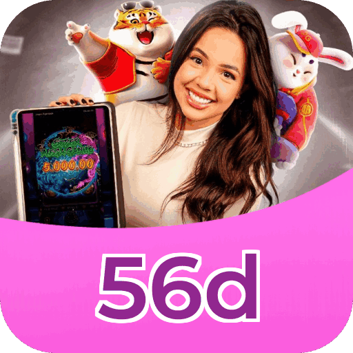 Interface do aplicativo 56d mostrando jogos disponíveis no iOS e Android
